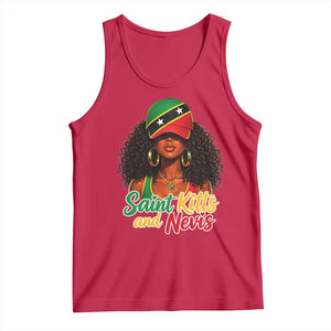 Saint Kitts and Nevis Princess Tank Top Melanin Afro Girl Heritage Gift for Black Girls TS10 Red Print Your Wear