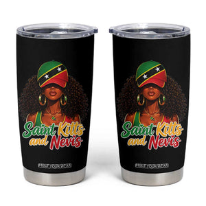 Saint Kitts and Nevis Princess Tumbler Cup Melanin Afro Girl Heritage Gift for Black Girls TS10 Black Print Your Wear