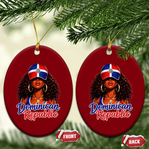 Dominican Republic Princess Ceramic Ornament Melanin Afro Girl Heritage Gift for Black Girls TS10 Print Your Wear