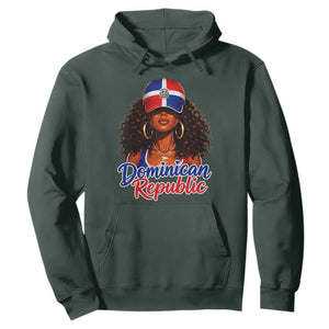 Dominican Republic Princess Hoodie Melanin Afro Girl Heritage Gift for Black Girls TS10 Dark Forest Green Print Your Wear