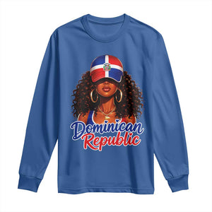 Dominican Republic Princess Long Sleeve Shirt Melanin Afro Girl Heritage Gift for Black Girls TS10 Royal Blue Print Your Wear