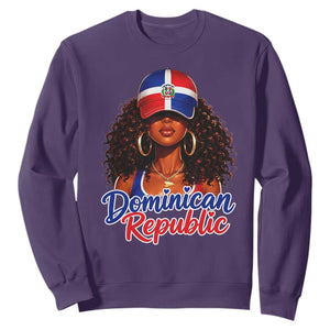 Dominican Republic Princess Sweatshirt Melanin Afro Girl Heritage Gift for Black Girls TS10 S Purple Print Your Wear