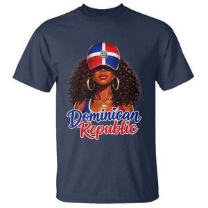 Dominican Republic Princess T Shirt Melanin Afro Girl Heritage Gift for Black Girls TS10 Navy Print Your Wear