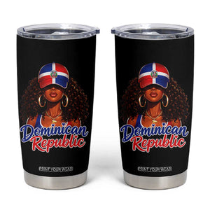 Dominican Republic Princess Tumbler Cup Melanin Afro Girl Heritage Gift for Black Girls TS10 Black Print Your Wear