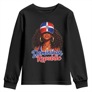 Dominican Republic Princess Youth Sweatshirt Melanin Afro Girl Heritage Gift for Black Girls TS10 Black Print Your Wear