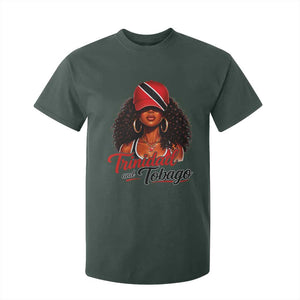 Trinidad and Tobago Afro Girl T Shirt For Kid Trini Black Queen Caribbean Pride Heritage Gift TS10 Dark Forest Green Print Your Wear