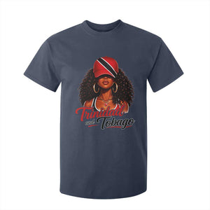 Trinidad and Tobago Afro Girl T Shirt For Kid Trini Black Queen Caribbean Pride Heritage Gift TS10 Navy Print Your Wear