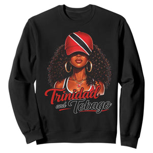 Trinidad and Tobago Afro Girl Sweatshirt Trini Black Queen Caribbean Pride Heritage Gift TS10 Black Print Your Wear