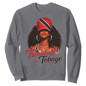 Trinidad and Tobago Afro Girl Sweatshirt Trini Black Queen Caribbean Pride Heritage Gift TS10 Charcoal Print Your Wear