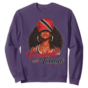Trinidad and Tobago Afro Girl Sweatshirt Trini Black Queen Caribbean Pride Heritage Gift TS10 S Purple Print Your Wear