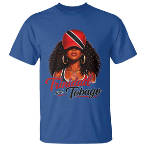 Trinidad and Tobago Afro Girl T Shirt Trini Black Queen Caribbean Pride Heritage Gift TS10 Royal Blue Print Your Wear