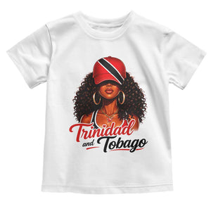 Trinidad and Tobago Afro Girl Toddler T Shirt Trini Black Queen Caribbean Pride Heritage Gift TS10 White Print Your Wear