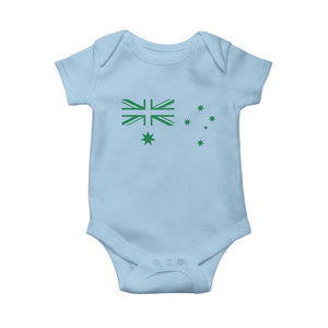 Green Australian Flag Baby Onesie Australia Patriotic Country Pride Monochrome Minimalist Graphic