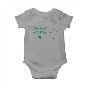 Green Australian Flag Baby Onesie Australia Patriotic Country Pride Monochrome Minimalist Graphic