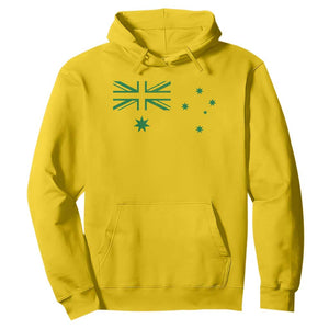 Green Australian Flag Hoodie Australia Patriotic Country Pride Monochrome Minimalist Graphic