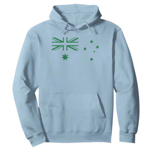 Green Australian Flag Hoodie Australia Patriotic Country Pride Monochrome Minimalist Graphic