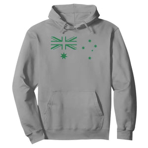 Green Australian Flag Hoodie Australia Patriotic Country Pride Monochrome Minimalist Graphic