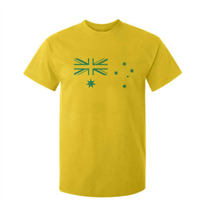 Green Australian Flag T Shirt For Kid Australia Patriotic Country Pride Monochrome Minimalist Graphic