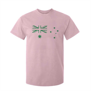 Green Australian Flag T Shirt For Kid Australia Patriotic Country Pride Monochrome Minimalist Graphic