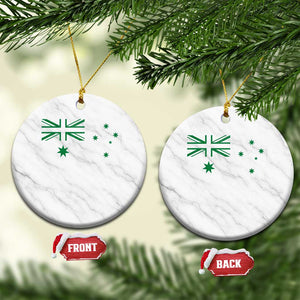 Green Australian Flag Ceramic Ornament Australia Patriotic Country Pride Monochrome Minimalist Graphic