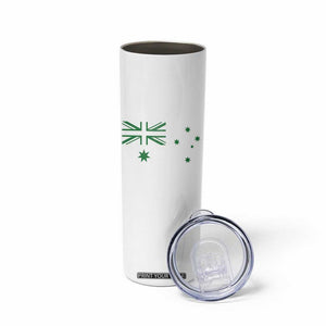 Green Australian Flag Skinny Tumbler Australia Patriotic Country Pride Monochrome Minimalist Graphic