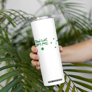 Green Australian Flag Skinny Tumbler Australia Patriotic Country Pride Monochrome Minimalist Graphic