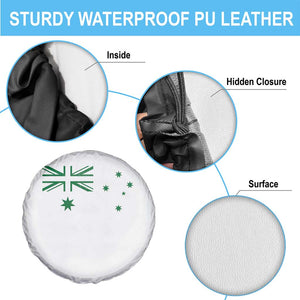 Green Australian Flag Spare Tire Cover Australia Patriotic Country Pride Monochrome Minimalist Graphic
