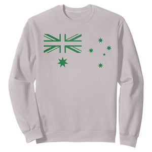 Green Australian Flag Sweatshirt Australia Patriotic Country Pride Monochrome Minimalist Graphic