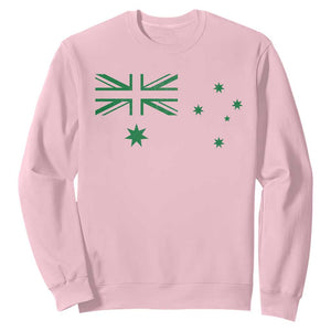 Green Australian Flag Sweatshirt Australia Patriotic Country Pride Monochrome Minimalist Graphic