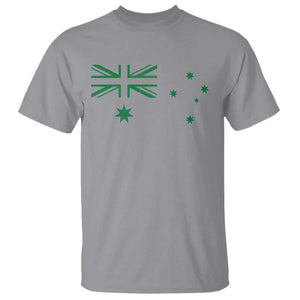 Green Australian Flag T Shirt Australia Patriotic Country Pride Monochrome Minimalist Graphic