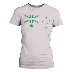 Green Australian Flag T Shirt For Women Australia Patriotic Country Pride Monochrome Minimalist Graphic