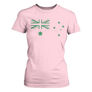 Green Australian Flag T Shirt For Women Australia Patriotic Country Pride Monochrome Minimalist Graphic