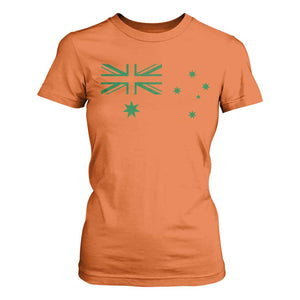 Green Australian Flag T Shirt For Women Australia Patriotic Country Pride Monochrome Minimalist Graphic