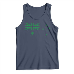 Green Australian Flag Tank Top Australia Patriotic Country Pride Monochrome Minimalist Graphic