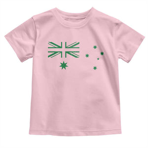 Green Australian Flag Toddler T Shirt Australia Patriotic Country Pride Monochrome Minimalist Graphic