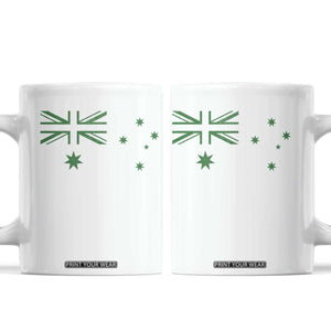 Green Australian Flag Coffee Mug Australia Patriotic Country Pride Monochrome Minimalist Graphic