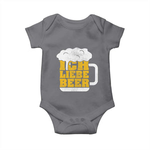 Oktoberfest Drinking Baby Onesie Ich Liebe Bier Octoberfest German TS10 Charcoal Print Your Wear