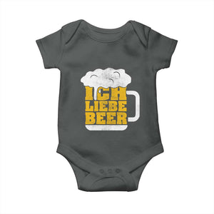 Oktoberfest Drinking Baby Onesie Ich Liebe Bier Octoberfest German TS10 Dark Heather Print Your Wear