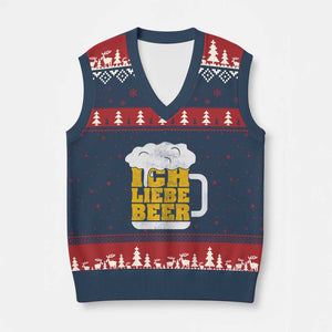 Oktoberfest Drinking V-Neck Knit Sweater Vest Ich Liebe Bier Octoberfest German TS10 Navy Red Print Your Wear