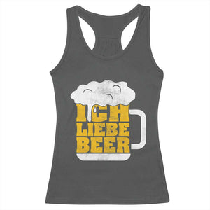 Oktoberfest Drinking Racerback Tank Top Ich Liebe Bier Octoberfest German TS10 Dark Heather Print Your Wear