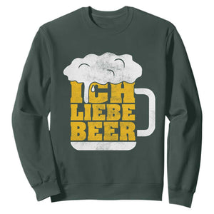 Oktoberfest Drinking Sweatshirt Ich Liebe Bier Octoberfest German TS10 Dark Forest Green Print Your Wear