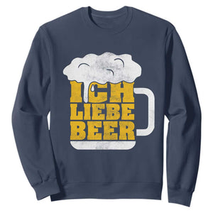 Oktoberfest Drinking Sweatshirt Ich Liebe Bier Octoberfest German TS10 Navy Print Your Wear