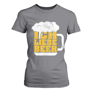 Oktoberfest Drinking T Shirt For Women Ich Liebe Bier Octoberfest German TS10 Charcoal Print Your Wear