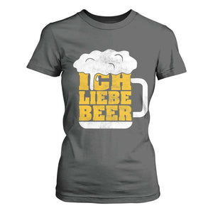 Oktoberfest Drinking T Shirt For Women Ich Liebe Bier Octoberfest German TS10 Dark Heather Print Your Wear