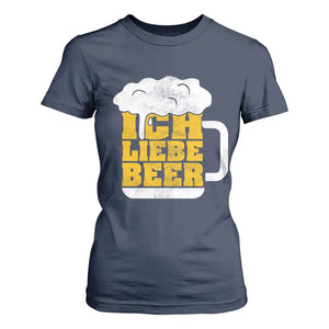Oktoberfest Drinking T Shirt For Women Ich Liebe Bier Octoberfest German TS10 Navy Print Your Wear