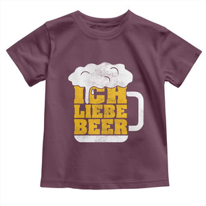 Oktoberfest Drinking Toddler T Shirt Ich Liebe Bier Octoberfest German TS10 Maroon Print Your Wear