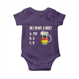 Funny Oktoberfest Baby Onesie Do I Want A Bier Sarcastic Drinking German Flag TS10 Purple Print Your Wear