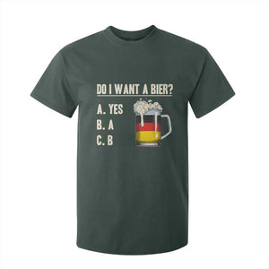 Funny Oktoberfest T Shirt For Kid Do I Want A Bier Sarcastic Drinking German Flag TS10 Dark Forest Green Print Your Wear