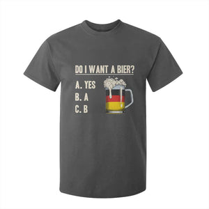 Funny Oktoberfest T Shirt For Kid Do I Want A Bier Sarcastic Drinking German Flag TS10 Dark Heather Print Your Wear
