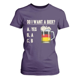 Funny Oktoberfest T Shirt For Women Do I Want A Bier Sarcastic Drinking German Flag TS10 Purple Print Your Wear